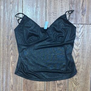 Black Glittery Women's Top